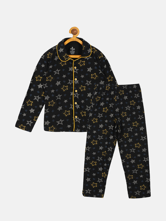 Boys AOP Print Shirt and Pyjama Night Set