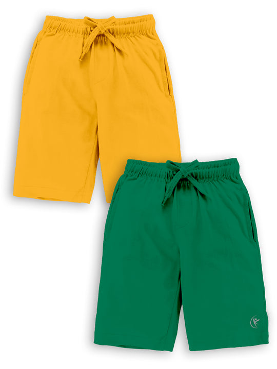 Boys Knit Knee length Basic Shorts Pack Of 2