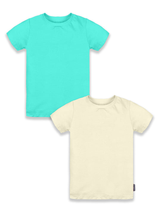 Solid Half Sleeve Round neck Tee Pack of 2