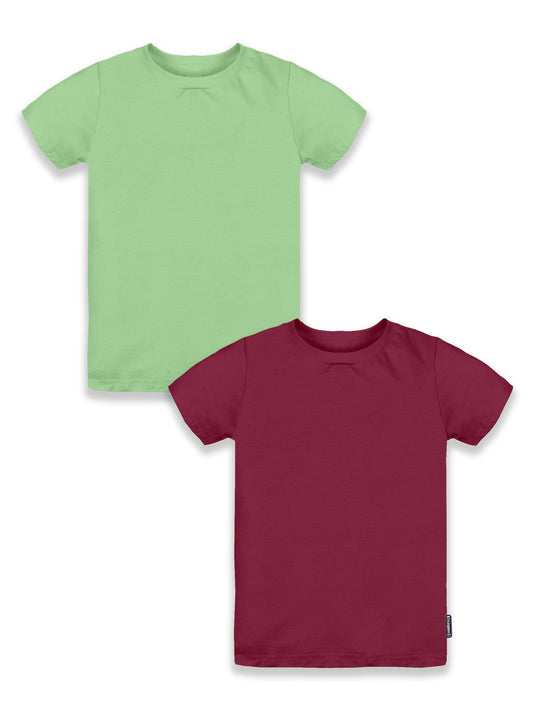 Solid Half Sleeve Round neck Tee Pack of 2