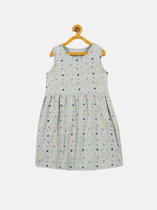 Girls Sleeveless Yoke Gather Dress