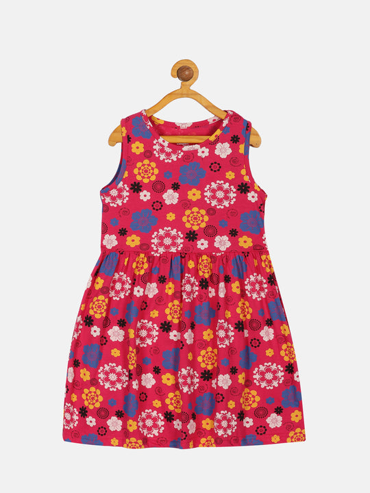 Girls Sleeveless Yoke Gather Dress