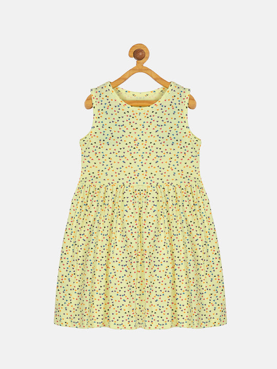 Girls Sleeveless Yoke Gather Dress