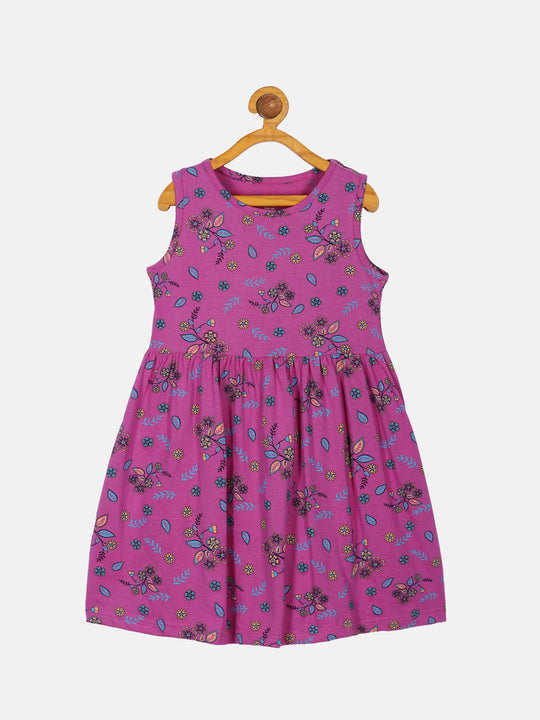 Girls Sleeveless Yoke Gather Dress