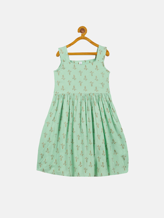 Girls Square Neck Sleeveless Frock