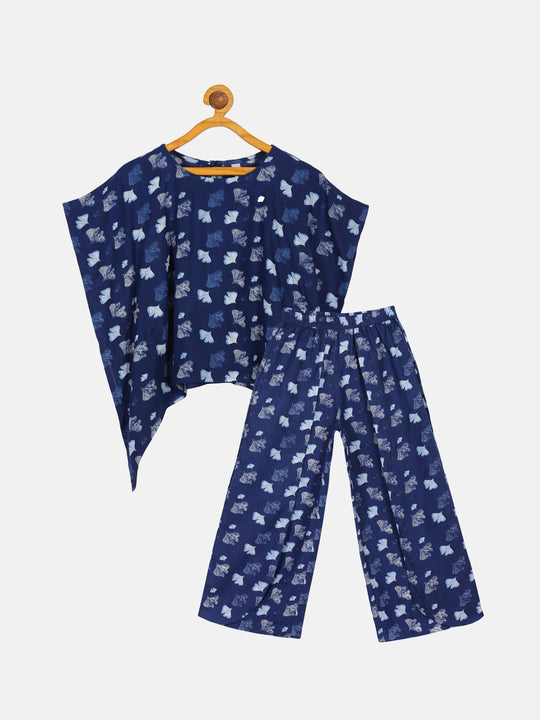 Girls Ethnic Kaftan Top and Overlap Pant set