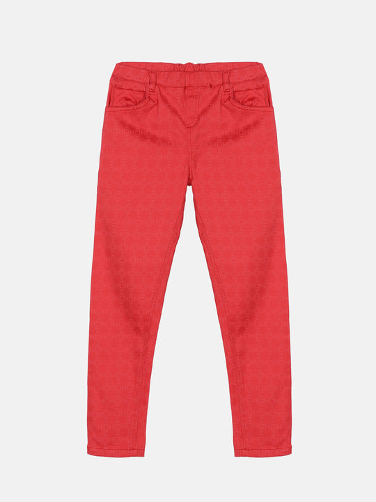 Girls Printed Stretchable Twill Woven Jegging