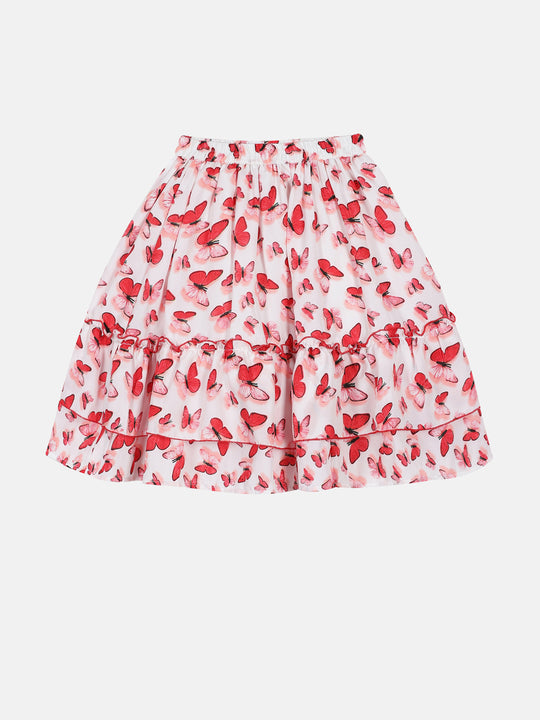 Girls Frill Layered Flared Skirt