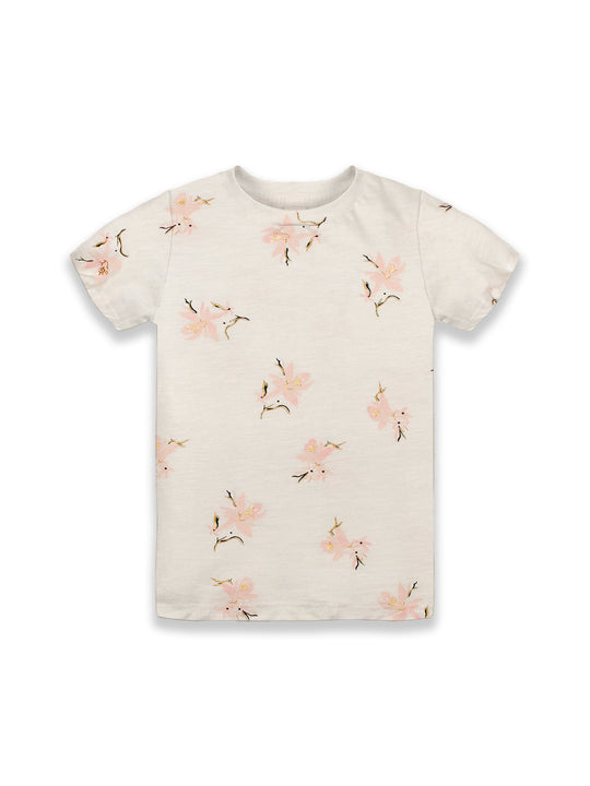 Girls AOP Round Neck Half Sleeve Tee